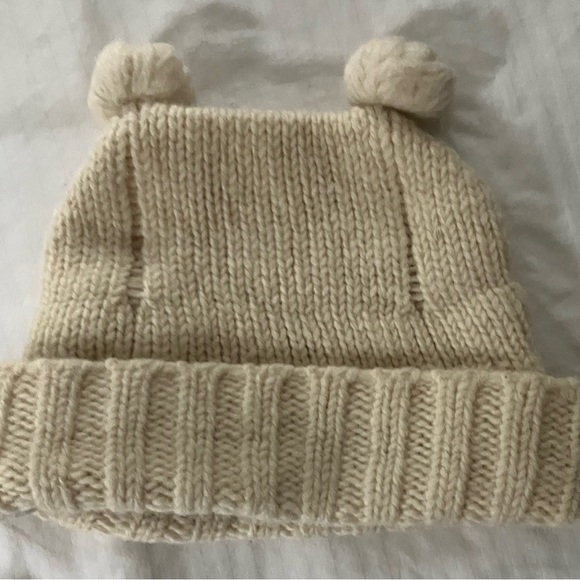Women’s small / kids Cozy wool with lined headband Knit Beanie double pompom hat - Picture 7 of 14